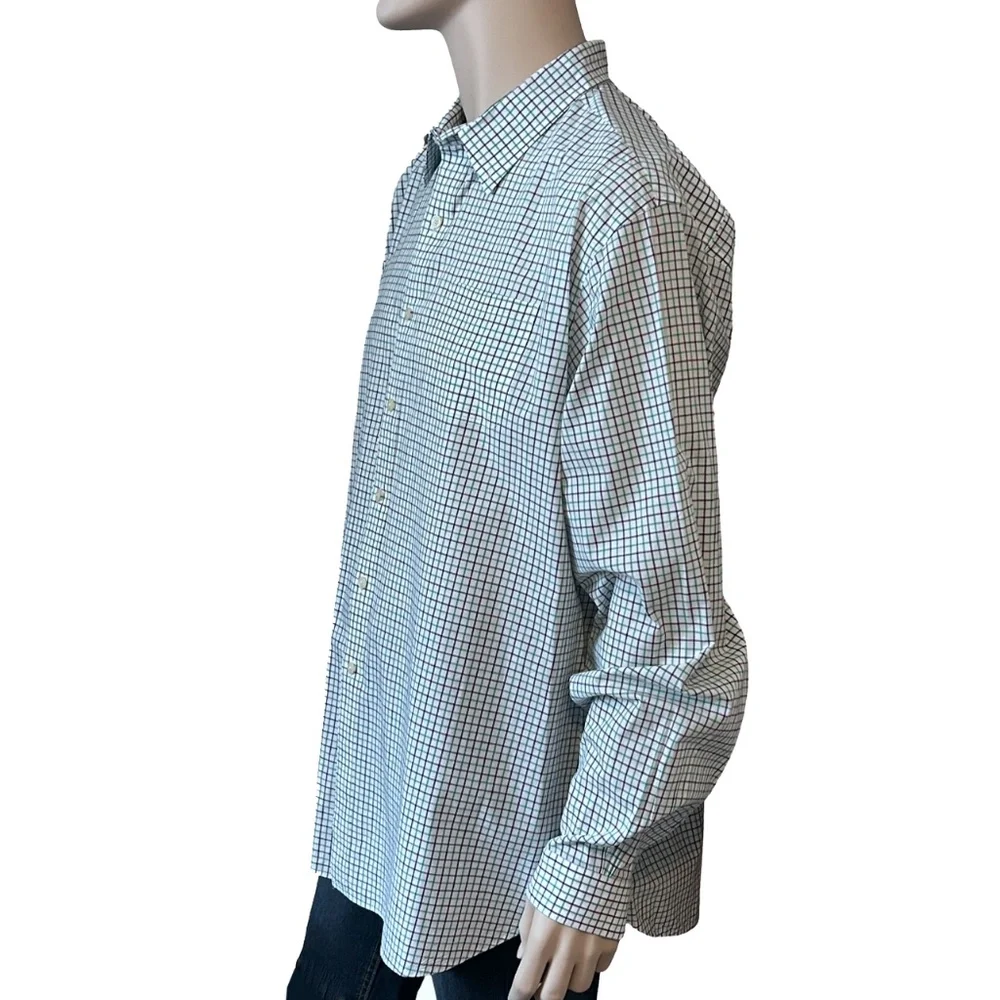 Brooks Brothers Shirt All Cotton Long Sleeve Button Down Windowpane Check - Picture 5 of 14